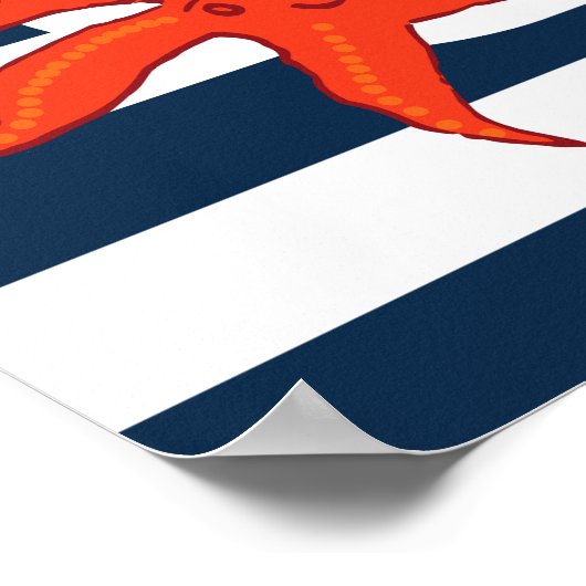 Zeeschelpen, zeesterren en koraal op nautische str poster (Hoek)