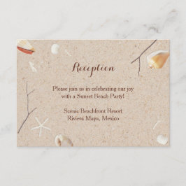 Zeeschelpen & Zeesterren op de Strand Bruiloft Ins Informatiekaartje