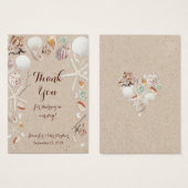 Zeeschelpen & Zeesterren op het strand Dank u Visitekaartje (Voorkant /achterkant)