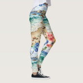 Zeeschelpen Zeesterren Over Het Zandpatroon Leggings (Rechts)