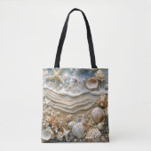 Zeeschelpen Zeesterren Parels Strand Zand Zeeschui Tote Bag (Voorkant)
