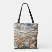 Zeeschelpen Zeesterren Parels Strand Zand Zeeschui Tote Bag (Achterkant)