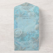 Zeeschelpen & Zeesterren QR Code All In One Uitnodiging (Buitenkant)