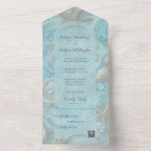 Zeeschelpen & Zeesterren QR Code All In One Uitnodiging (Binnen)