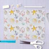 Zeeschelpen Zeesterren Waterverf Patroon Tissuepapier (Craft)