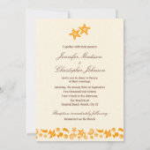 Zeeschelpen & Zeestervis Hart Zomer Strand Bruilof Kaart (Achterkant)