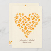 Zeeschelpen & Zeestervis Hart Zomer Strand Bruilof Kaart (Voorkant / Achterkant)