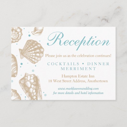 Zeeschelpen Zeevaart Huwelijksreceptie Reactie Informatiekaartje (Voorkant)