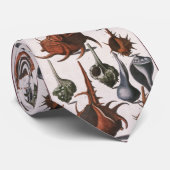  zeeschelpen, zeewier, zeewier, zeeschelpdieren stropdas (Opgerold)