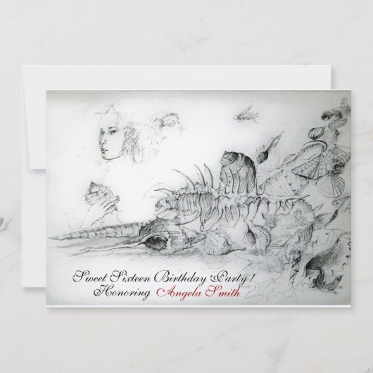 ZEESCHELPEN ZOETE ZESTIEN FEESTJE,Ruby Monogram Go Kaart (Voorkant)