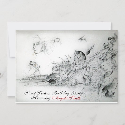 ZEESCHELPEN ZOETE ZESTIENDE VERJAARDAG PARTY,Ruby  Kaart (Voorkant)