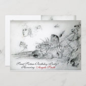 ZEESCHELPEN ZOETE ZESTIENDE VERJAARDAG PARTY,Ruby Kaart (Voorkant / Achterkant)