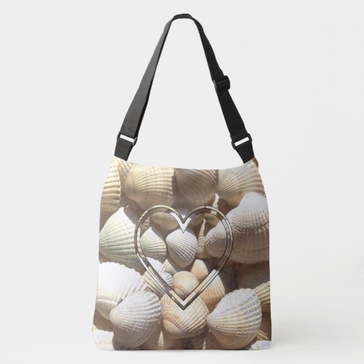Zeeschelpen Zomer Strand Leven Zeeschelpen Hart Crossbody Tas (Voorkant)