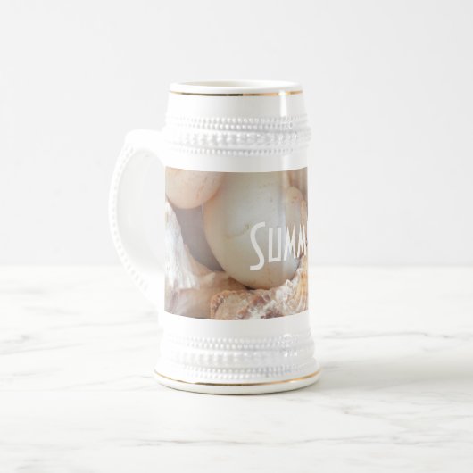 Zeeschelpen, zomerstrand Exotic Tropical Romantic Bierpul (Voorkant links)