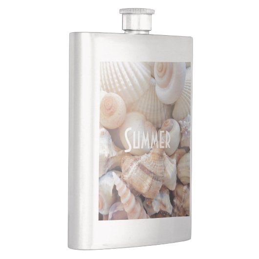 Zeeschelpen, zomerstrand Exotic Tropical Romantic Heupfles (Rechts)