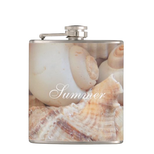 Zeeschelpen, zomerstrand Exotic Tropical Romantic Heupfles (Voorkant)