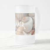 Zeeschelpen, zomerstrand Exotic Tropical Romantic Matglas Bierpul (Voorkant rechts)