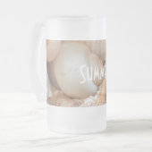 Zeeschelpen, zomerstrand Exotic Tropical Romantic Matglas Bierpul (Voorkant links)