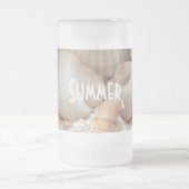 Zeeschelpen, zomerstrand Exotic Tropical Romantic Matglas Bierpul (Center)