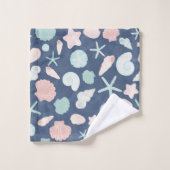 zeeschelpenpatroon bad handdoek (Wasdoekje)