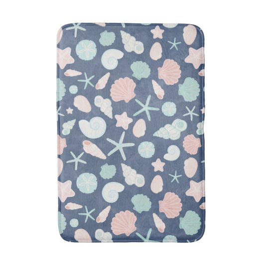 zeeschelpenpatroon badmat (Voorkant Verticaal)