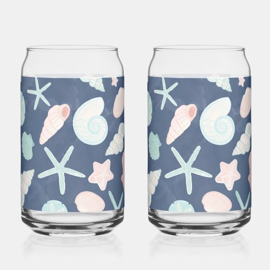 zeeschelpenpatroon blikvorm glas (Achterkant)