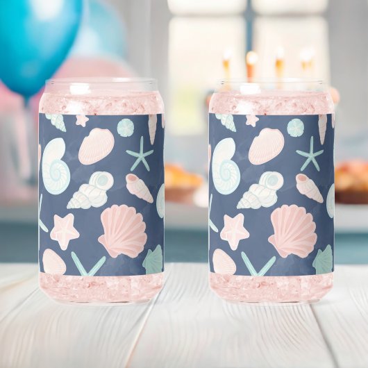 zeeschelpenpatroon blikvorm glas (Insitu (Baby Shower))