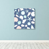 zeeschelpenpatroon canvas afdruk (Insitu (Houten vloer))