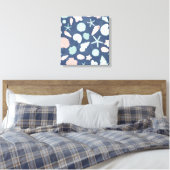 zeeschelpenpatroon canvas afdruk (Insitu (Slaapkamer))