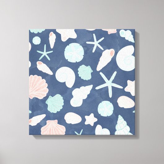 zeeschelpenpatroon canvas afdruk (Voorkant)