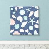 zeeschelpenpatroon canvas afdruk (Insitu (Houten vloer))