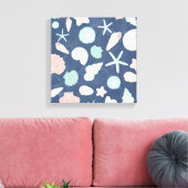 zeeschelpenpatroon canvas afdruk (Insitu (Woonkamer))