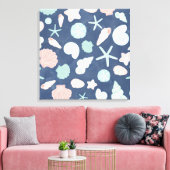 zeeschelpenpatroon canvas afdruk (Insitu (Woonkamer))