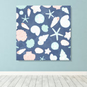zeeschelpenpatroon canvas afdruk (Insitu (Houten vloer))