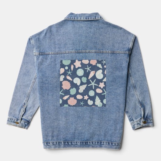 zeeschelpenpatroon denim jacket (Achterkant)