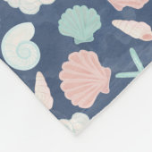 zeeschelpenpatroon fleece deken (Hoek)