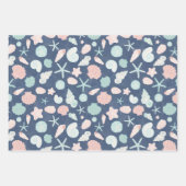 zeeschelpenpatroon inpakpapier vel (Voorkant 2)