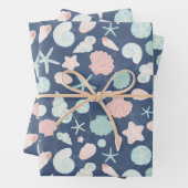 zeeschelpenpatroon inpakpapier vel (In situ)