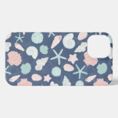 zeeschelpenpatroon iPhone hoesje (Achterkant horizontaal)