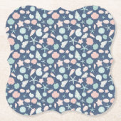 zeeschelpenpatroon kartonnen onderzetters (Voorkant)
