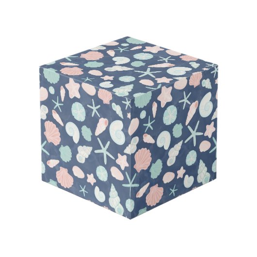 zeeschelpenpatroon kubus (Voorkant hoekig)