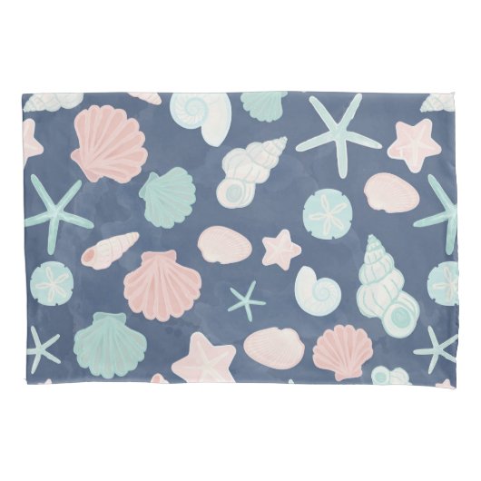 zeeschelpenpatroon kussensloop (Voorkant-Links)