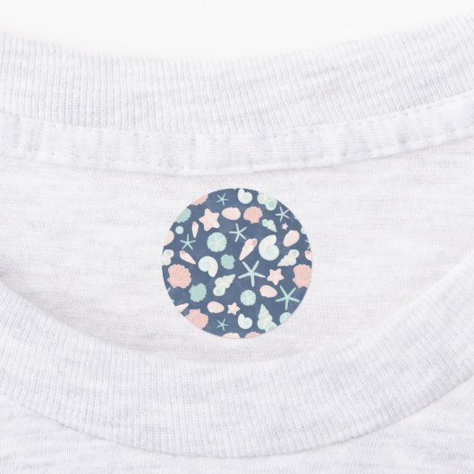 zeeschelpenpatroon labels (Aangebracht)