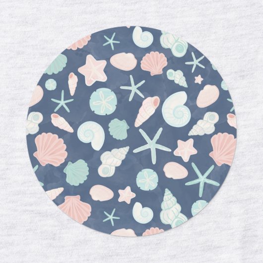 zeeschelpenpatroon labels (Design 2)