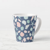 zeeschelpenpatroon latte mok (Rechterhoek)