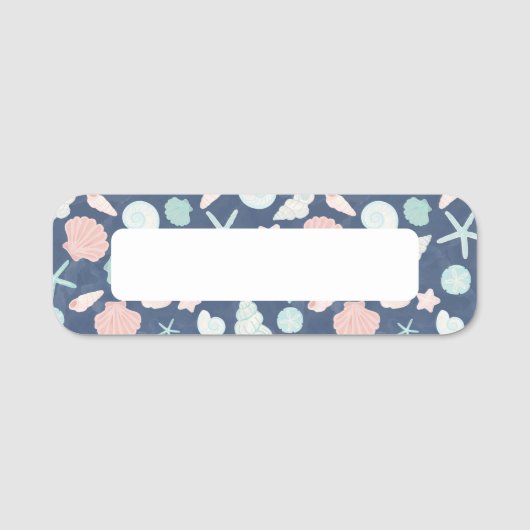 zeeschelpenpatroon naamplaatje (Voorkant)