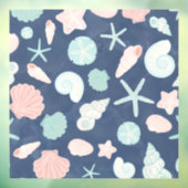 zeeschelpenpatroon raamsticker (Vel 3)