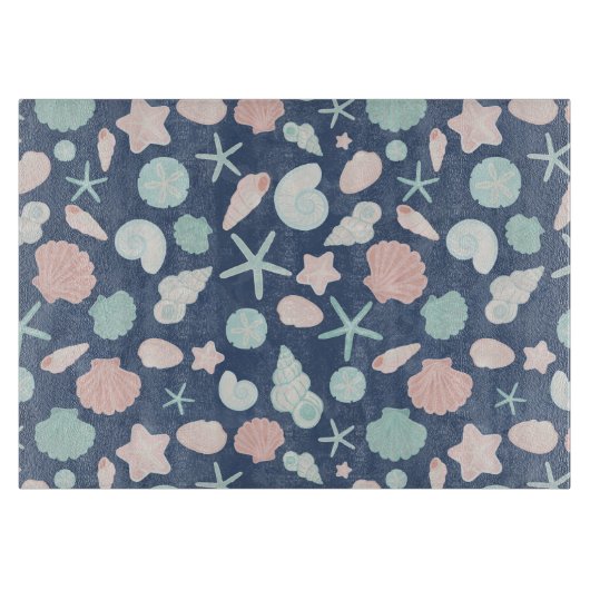 zeeschelpenpatroon snijplank (Voorkant)