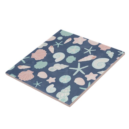 zeeschelpenpatroon tegeltje (Zijkant)