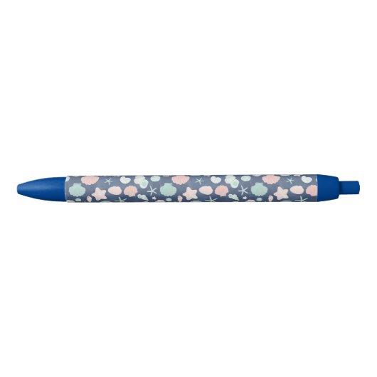 zeeschelpenpatroon zwarte inkt pen (Voorkant)
